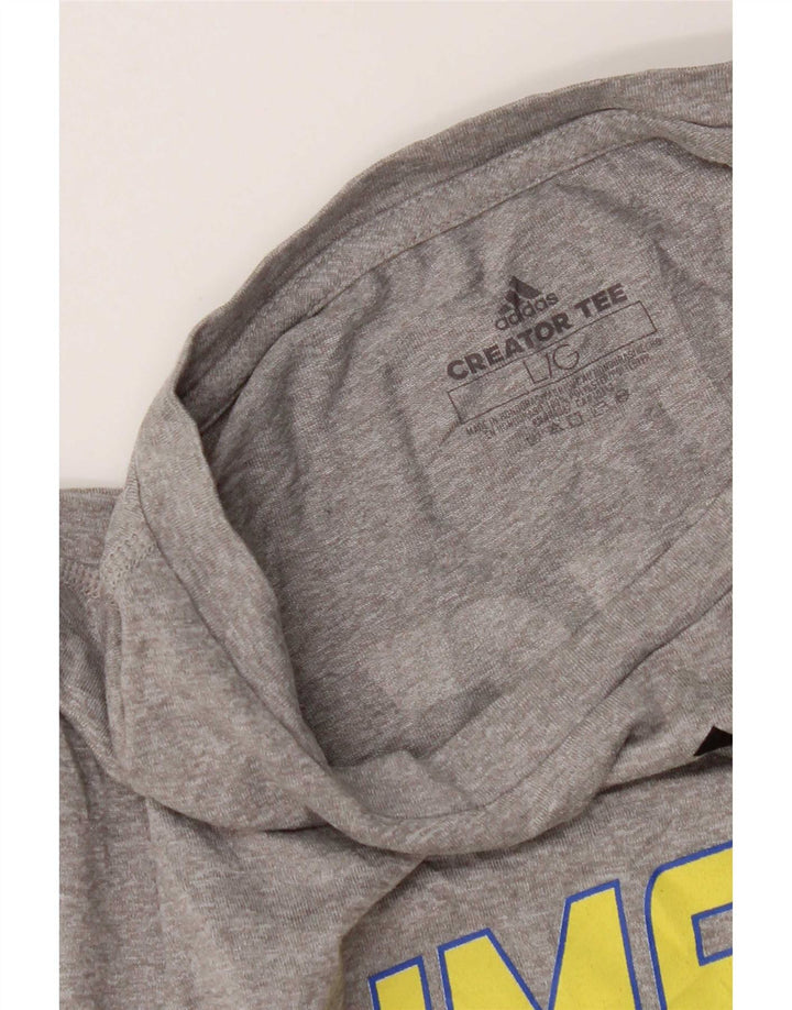 Adidas Mens Limestone Saints Graphic T-Shirt Top Large Grey Polyester