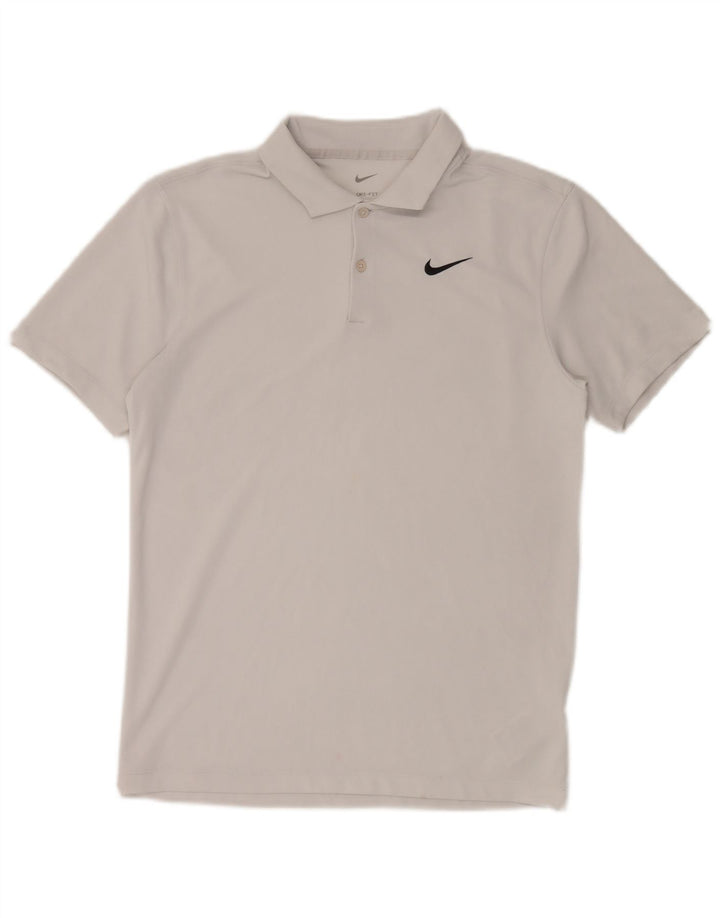 Nike Mens Dri Fit Polo Shirt Small Grey Polyester