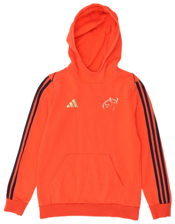 Adidas Boys Munster Rugby Hoodie Jumper 13-14 Years Red Cotton