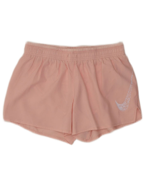 Nike Womens Dri Fit Graphic Sport Shorts UK 10 Small Pink Polyester