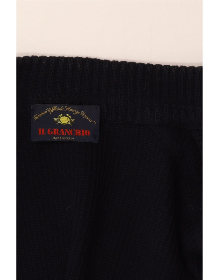 Il Granchio Mens Cardigan Sweater XL Navy Blue