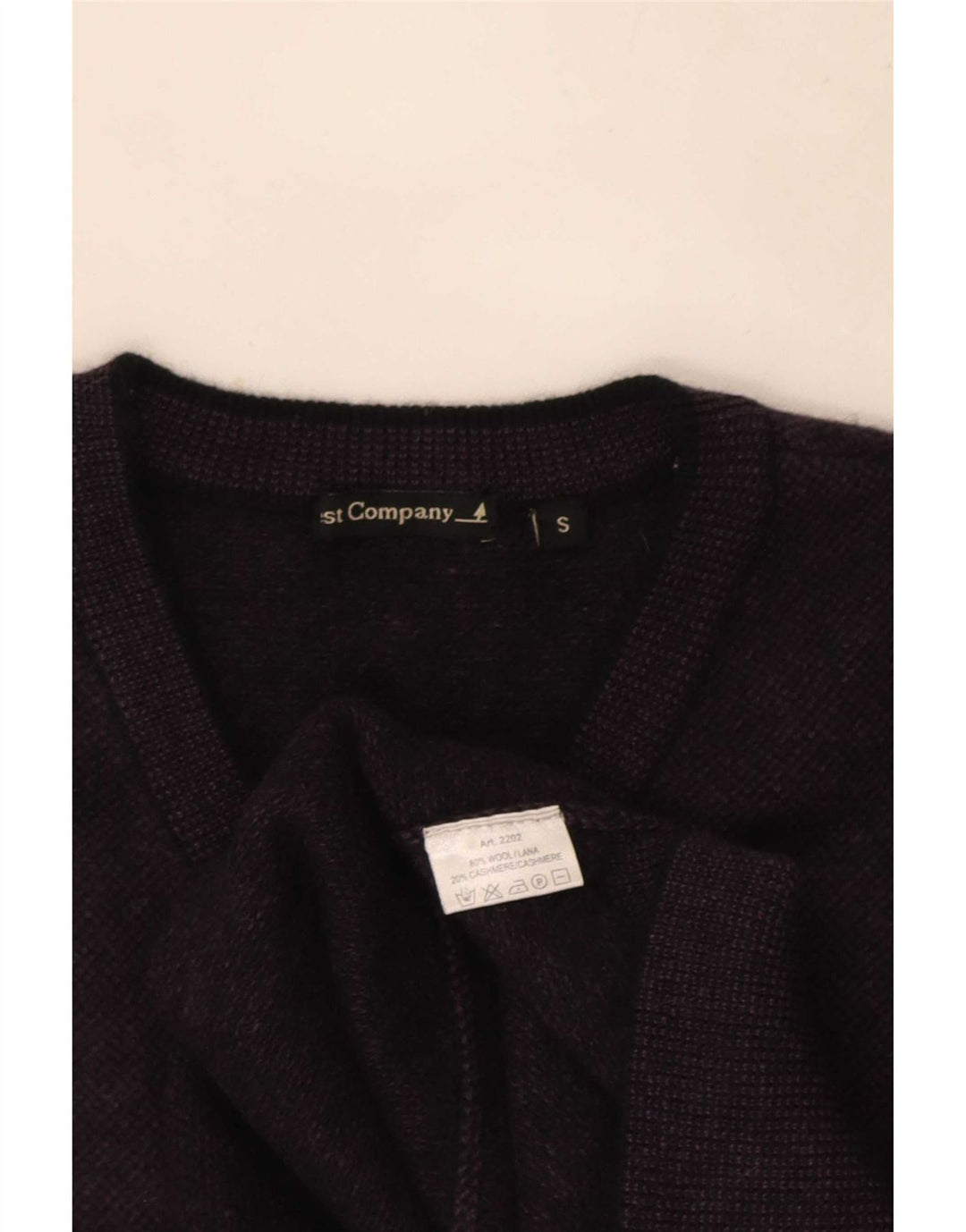 Best Company Mens V-Neck Jumper Sweater Small Purple Wool