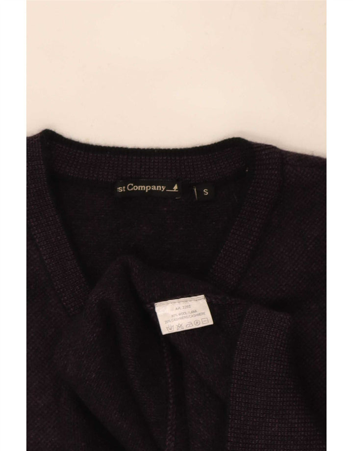 Best Company Mens V-Neck Jumper Sweater Small Purple Wool