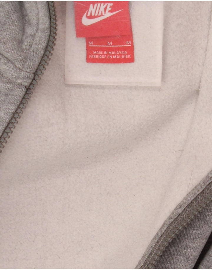 Nike Mens Zip Hoodie Sweater Medium Grey Cotton Sports