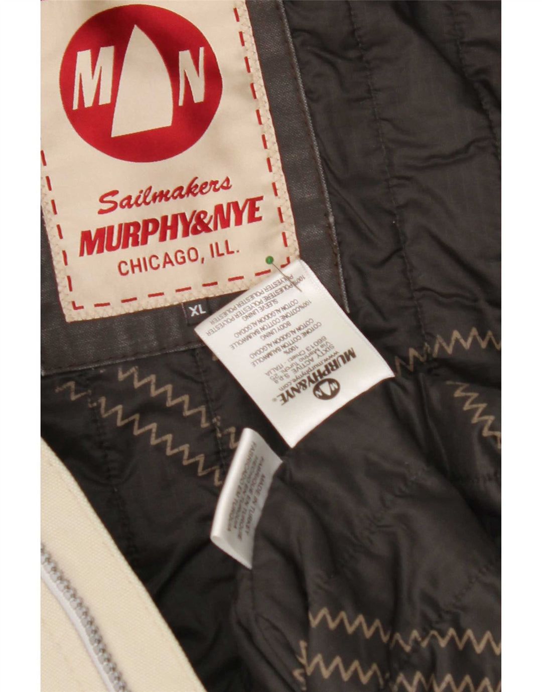 Murphy & Nye Mens Sailmakers Bomber Jacket UK 42 XL Grey Colourblock Cotton