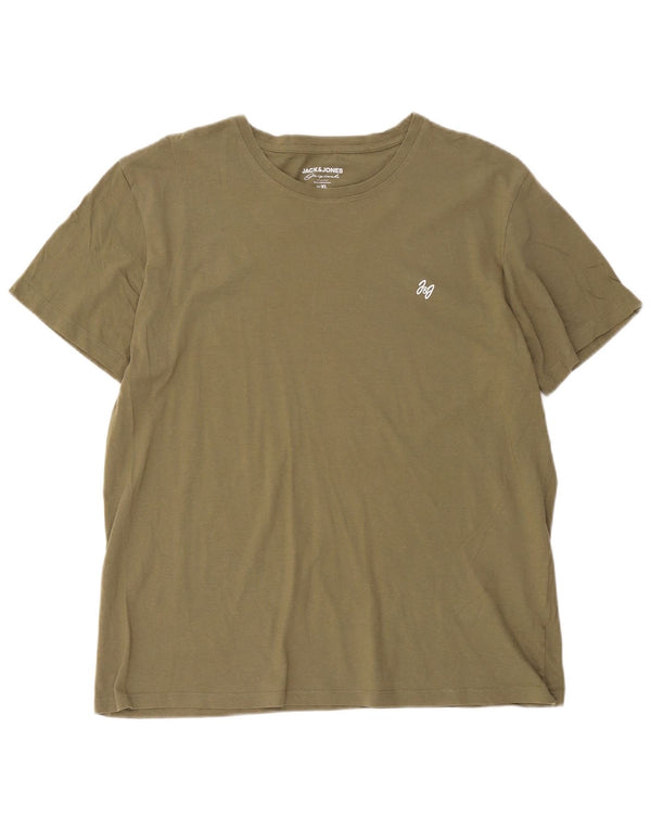 Jack & Jones Mens T-Shirt Top XL Khaki