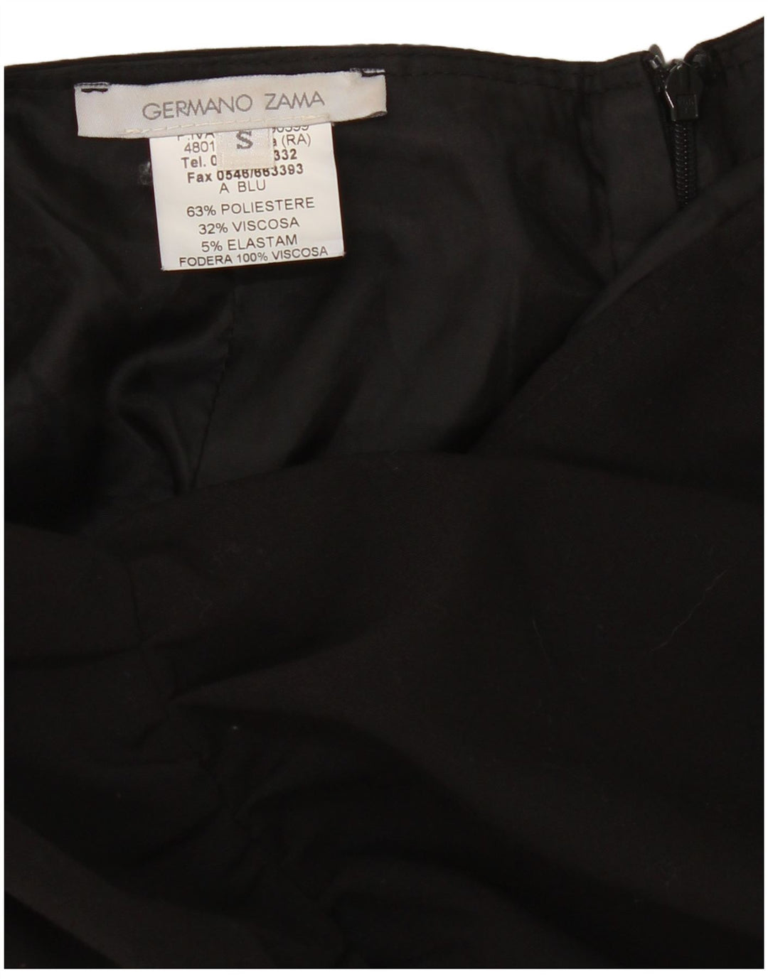 Germano Zama Womens Pencil Skirt Small W28 Black Polyester