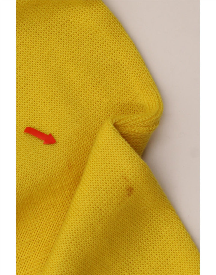 Vintage Mens Zip Neck Jumper Sweater IT 46 Small Yellow Striped Wool