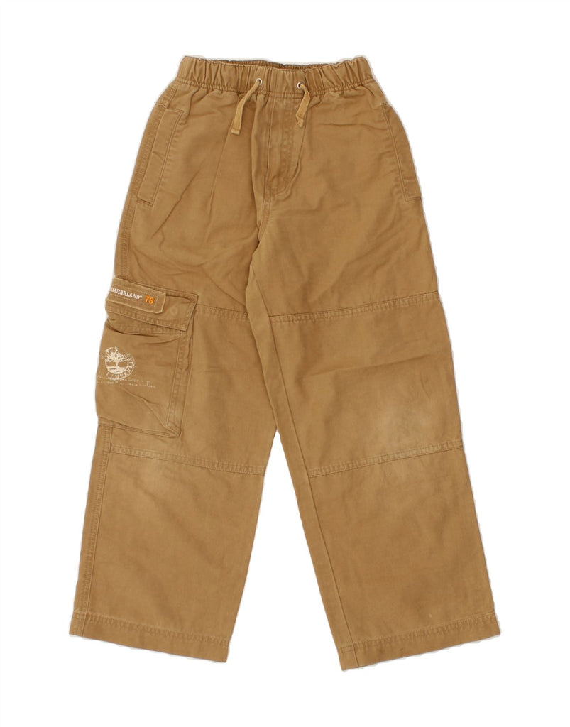 TIMBERLAND Boys Straight Cargo Trousers 7-8 Years W22 L22 Brown Cotton | Vintage Timberland | Thrift | Second-Hand Timberland | Used Clothing | Messina Hembry 