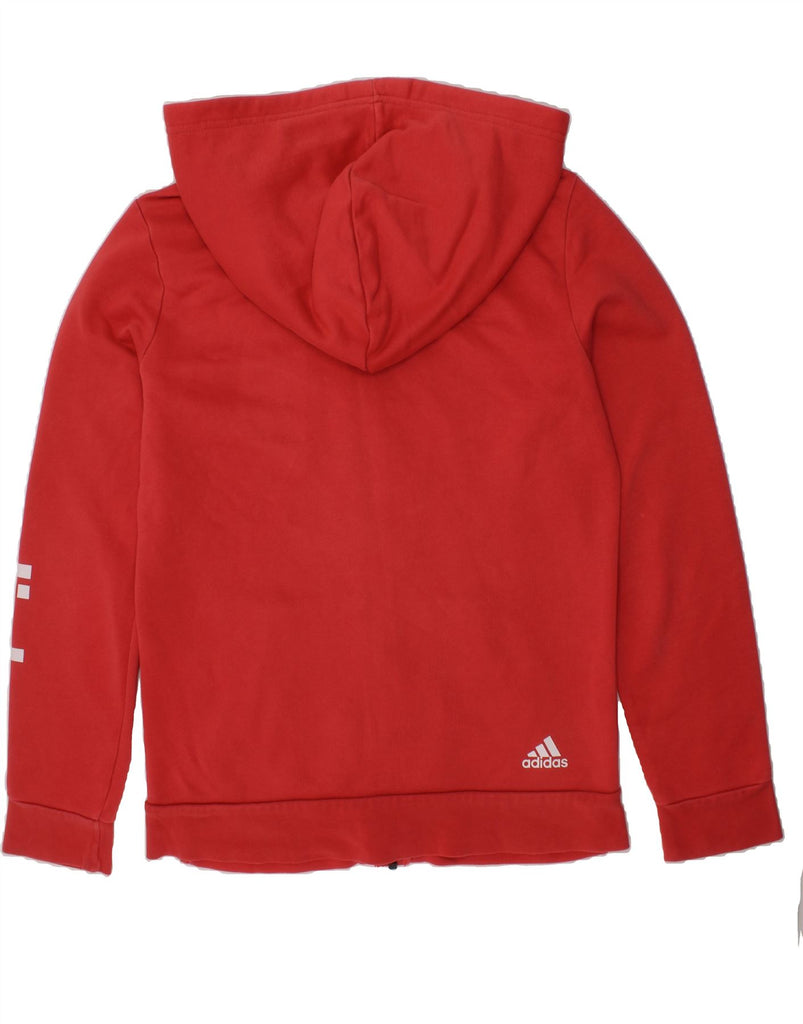 ADIDAS Girls Graphic Zip Hoodie Sweater 13-14 Years Orange Vintage Adidas and Second-Hand Adidas from Messina Hembry 