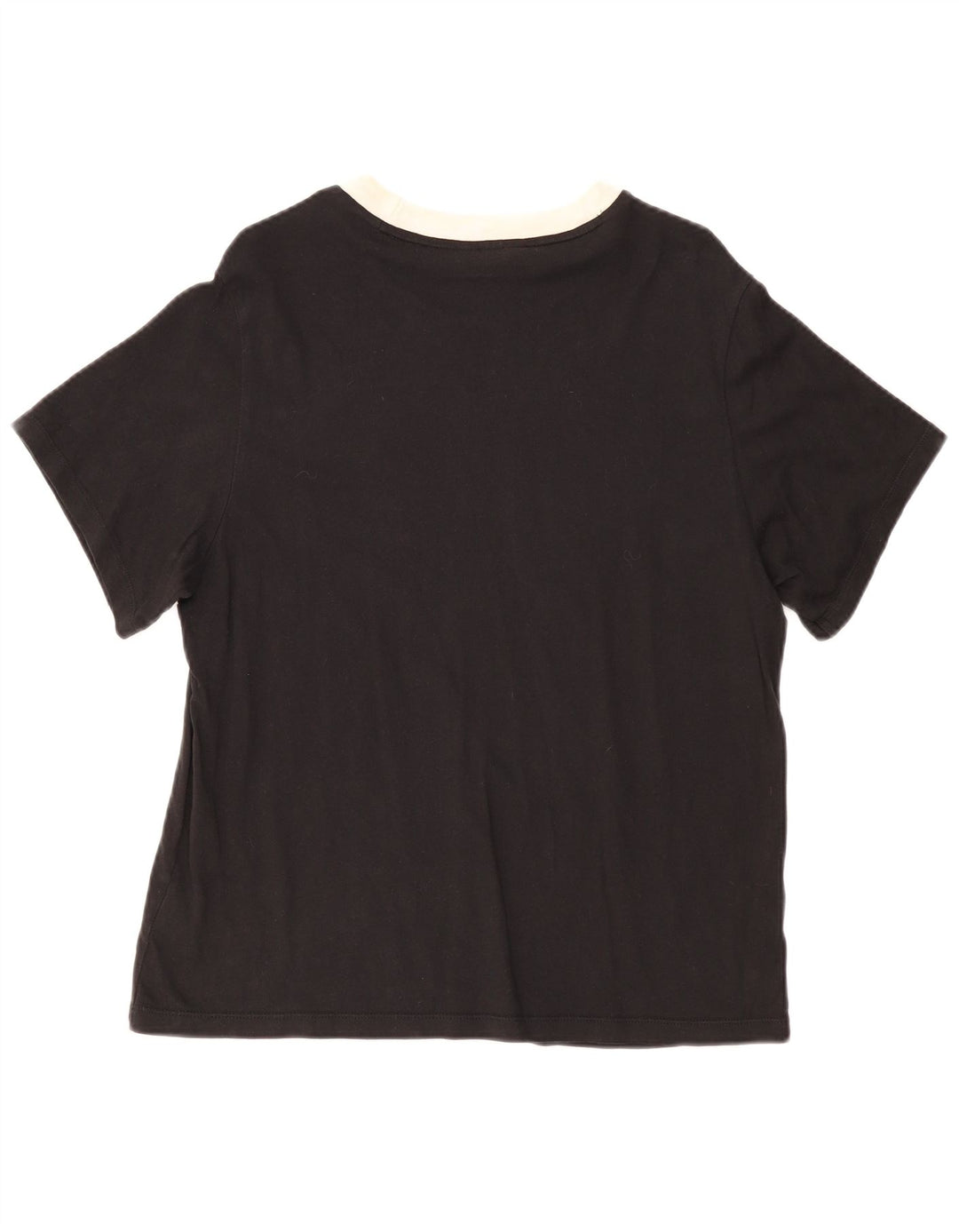 ADIDAS Womens T-Shirt Top UK 12 Medium Black Cotton