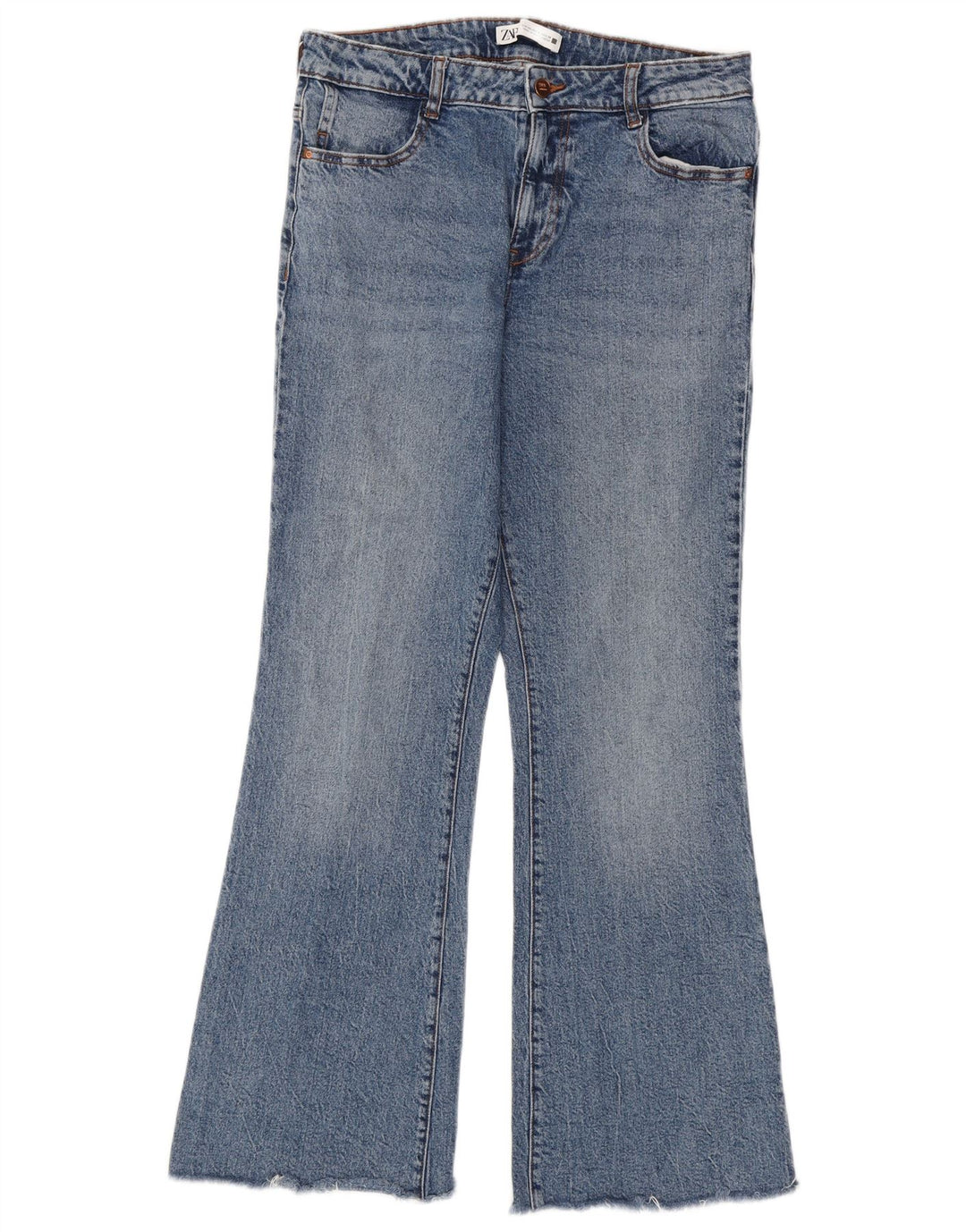 ZARA Womens High Waist Bootcut Jeans EU 40 Medium W30 L31 Blue Cotton