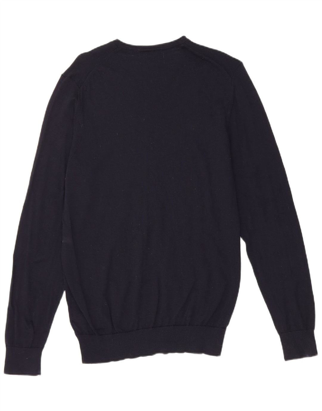 Marks & Spencer Mens V-Neck Jumper Sweater Medium Navy Blue Merino Wool