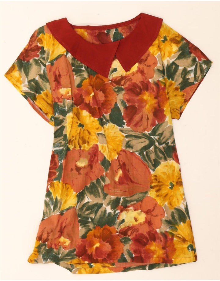 Vintage Womens A-Line Dress UK 14 Medium Multicoloured Floral