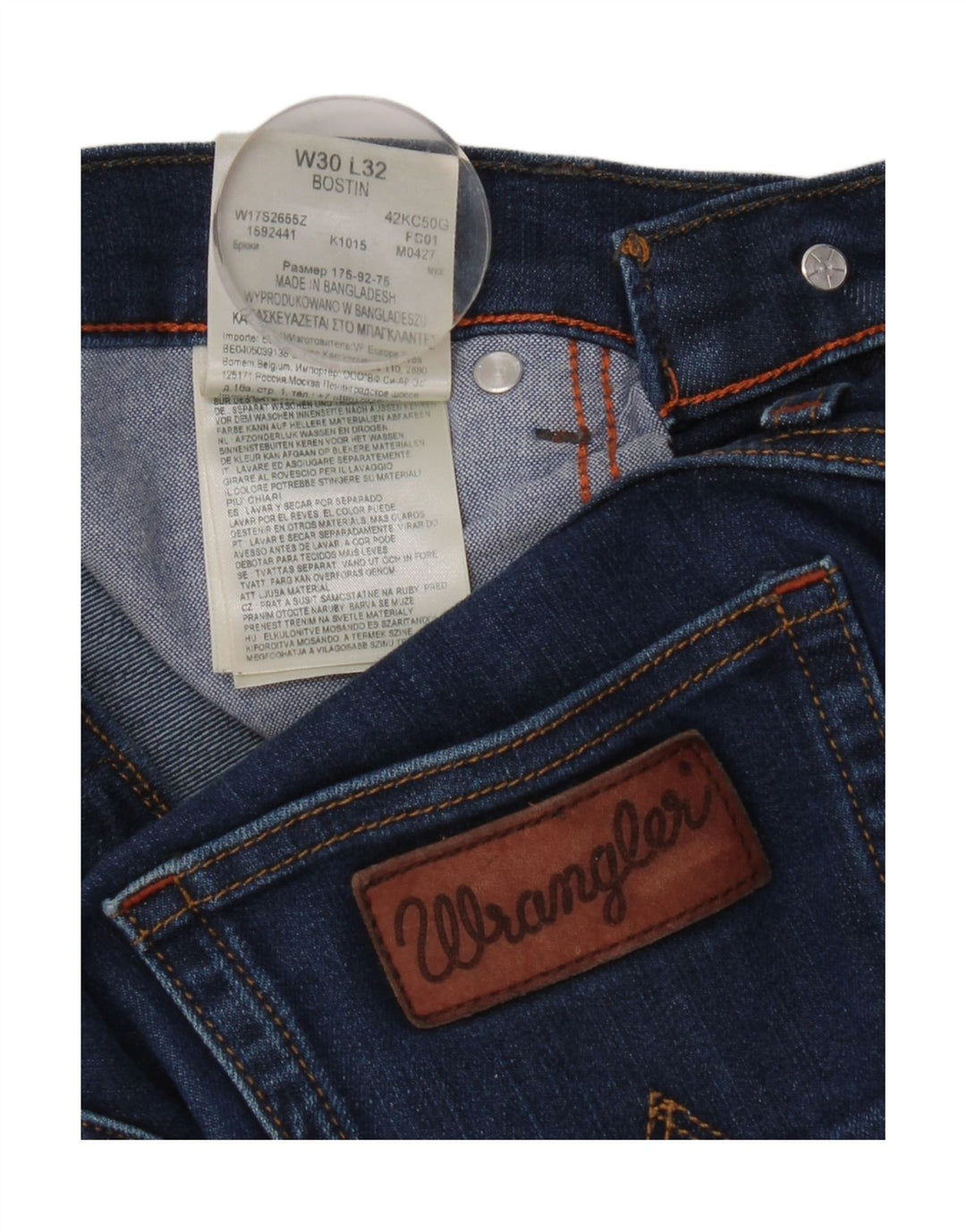 Wrangler Womens Bostin Slim Jeans W30 L32 Blue Cotton