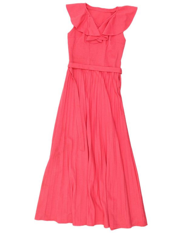 Vintage Womens Sleeveless Maxi Dress UK 12 Medium Pink