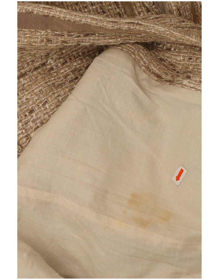 Hugo Boss Womens Overcoat UK 14 Medium Beige Cotton