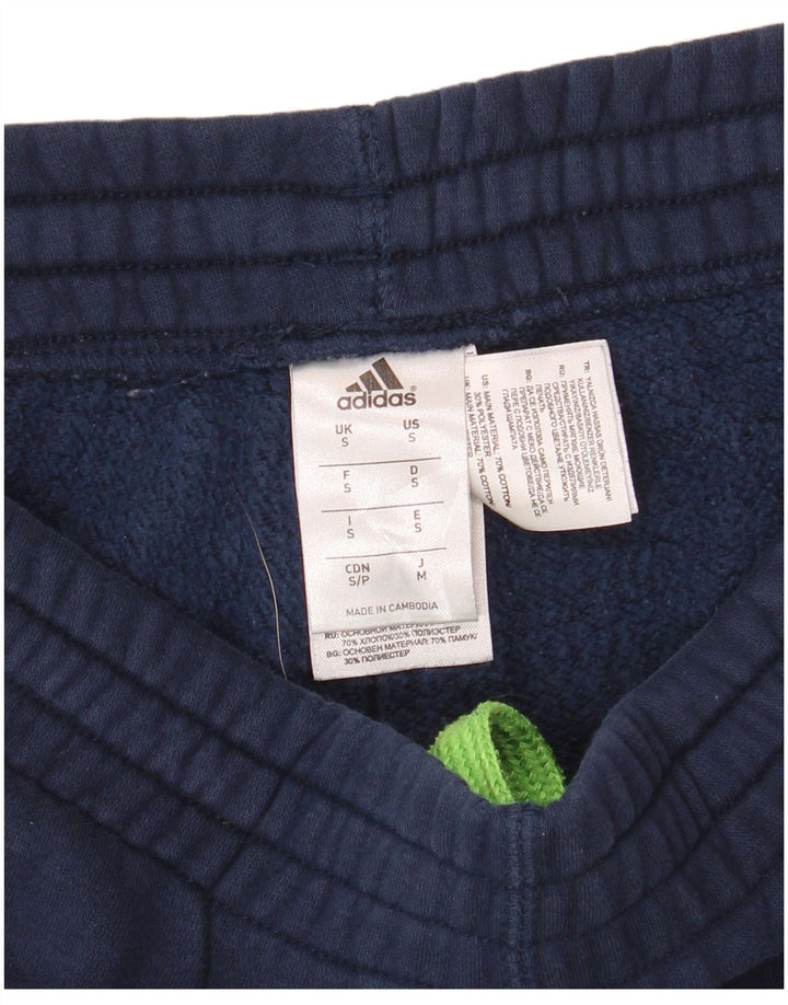 ADIDAS Mens Graphic Tracksuit Trousers Joggers Small  Navy Blue Cotton