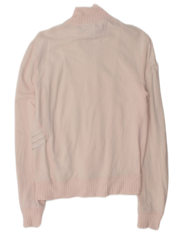 Adidas Womens Tracksuit Top Jacket UK 14 Medium Pink Cotton