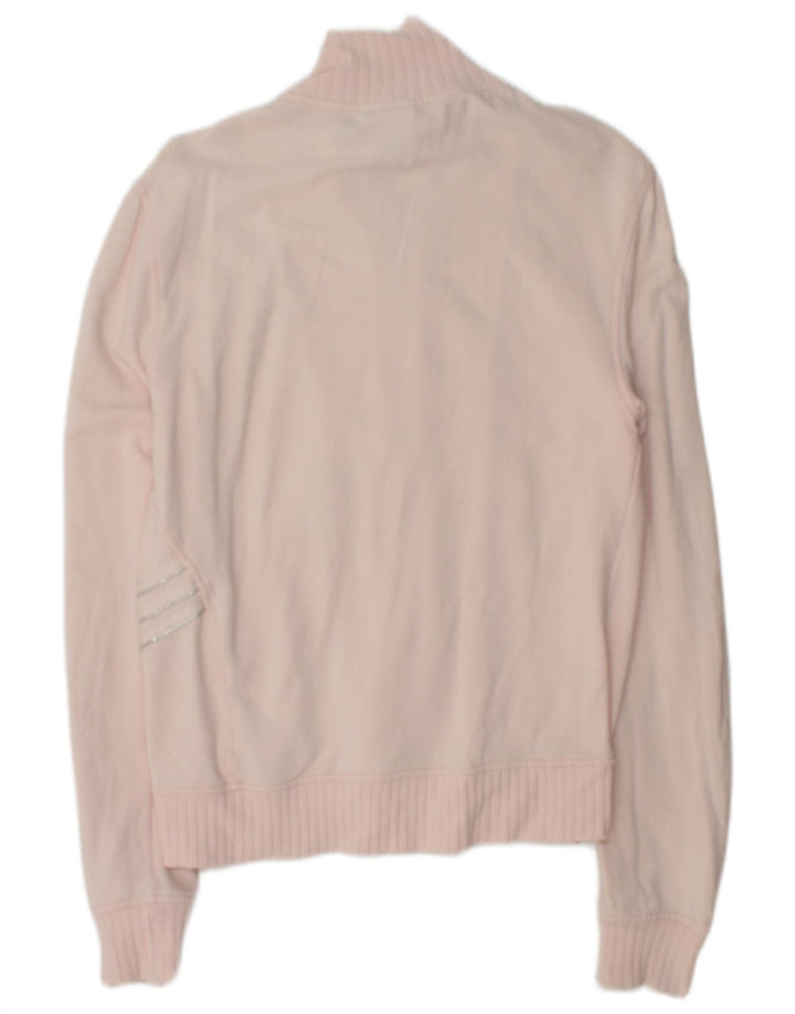 Adidas Womens Tracksuit Top Jacket UK 14 Medium Pink Cotton