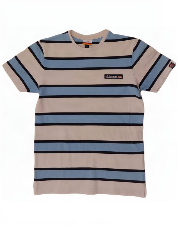 Ellesse Mens T-Shirt Top Small White Striped