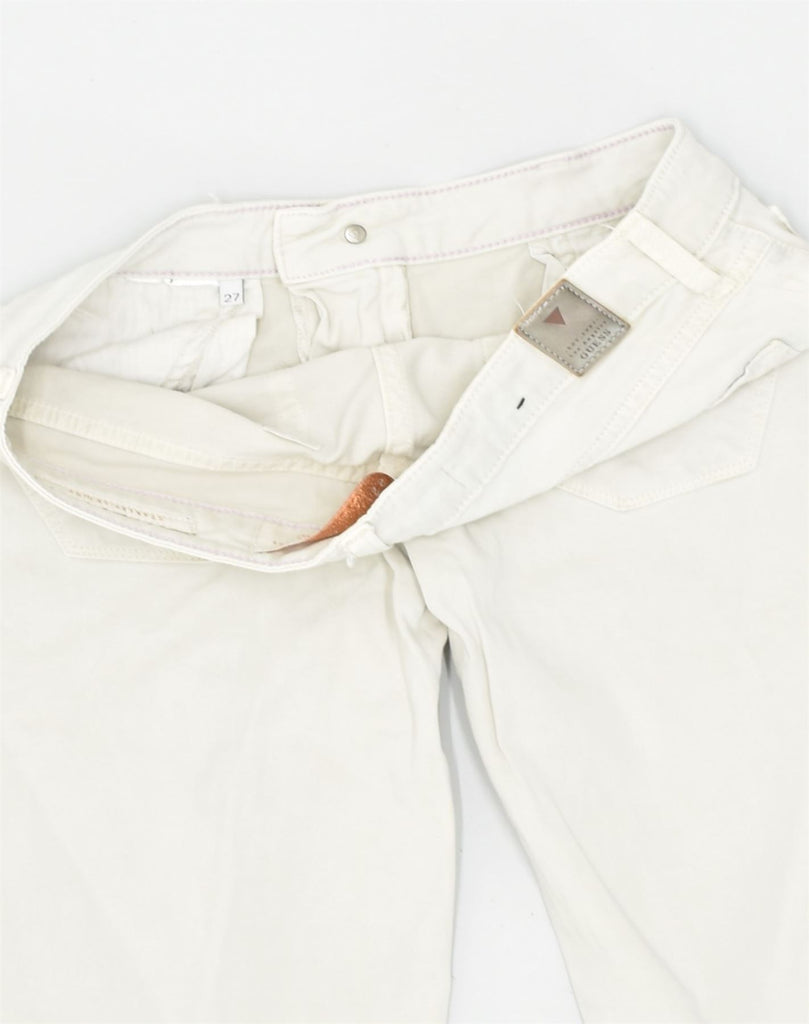 GUESS Womens Slim Casual Trousers W27 L26 White Cotton | Vintage | Thrift | Second-Hand | Used Clothing | Messina Hembry 