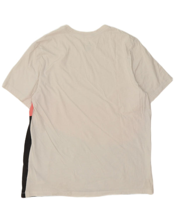Nike Mens Graphic T-Shirt Top XL White Colourblock Cotton