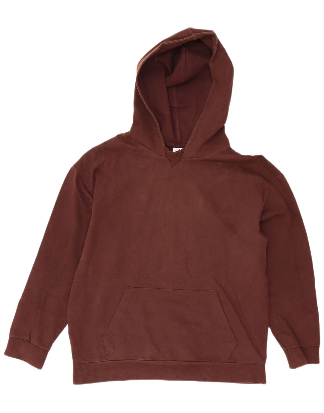 Zara Mens Hoodie Jumper Large Brown