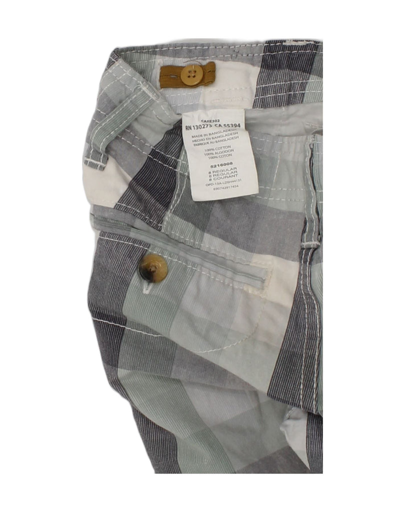 LEE Boys Relaxed Fit Chino Shorts 7-8 Years W24  Grey Check Cotton | Vintage Lee | Thrift | Second-Hand Lee | Used Clothing | Messina Hembry 