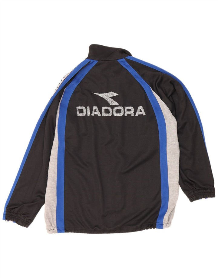 Diadora Mens Graphic Tracksuit Top Jacket Medium Black Colourblock