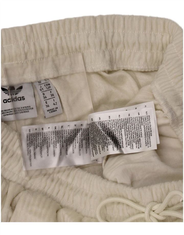 Adidas Womens Tracksuit Trousers Joggers UK 10 Small  White Polyester