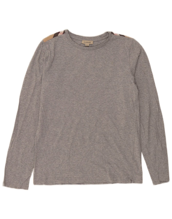 Burberry Girls Top Long Sleeve 13-14 Years Grey Check Cotton