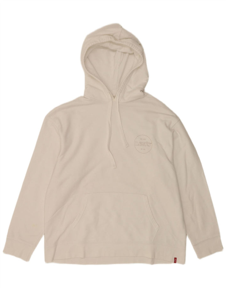 Levi's Mens Relaxed Fit Hoodie Jumper Large White