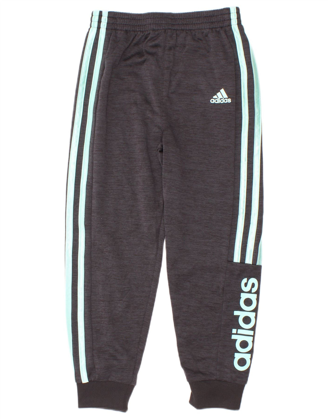 Adidas Boys Graphic Tracksuit Trousers Joggers 5-6 Years Grey Polyester