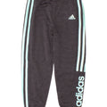 Adidas Boys Graphic Tracksuit Trousers Joggers 5-6 Years Grey Polyester