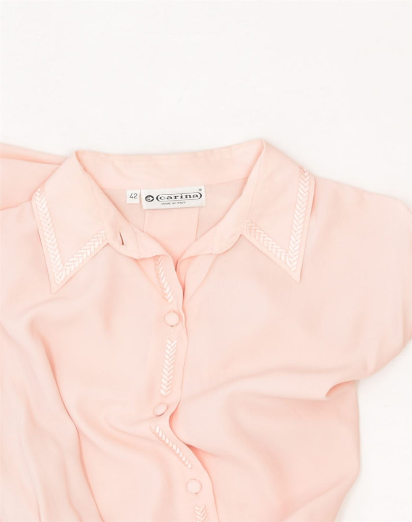 CARINA Womens Shirt IT 42 Medium Pink Acetate | Vintage Carina | Thrift | Second-Hand Carina | Used Clothing | Messina Hembry 