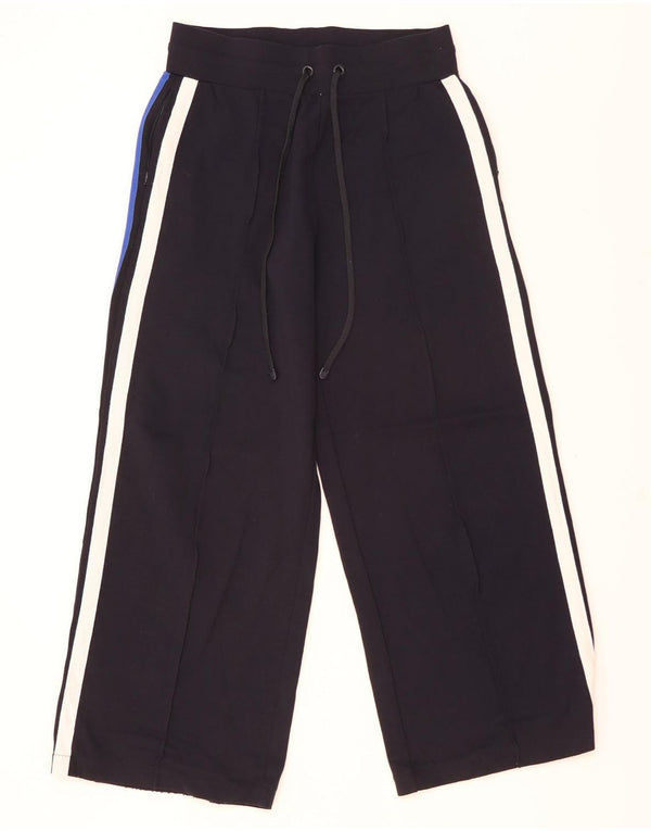 Marks & Spencer Womens Tracksuit Trousers UK 10 Small Navy Blue Colourblock
