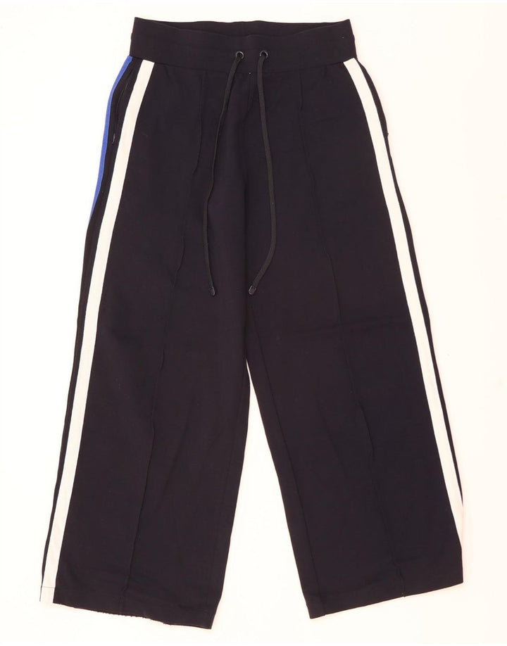 Marks & Spencer Womens Tracksuit Trousers UK 10 Small Navy Blue Colourblock