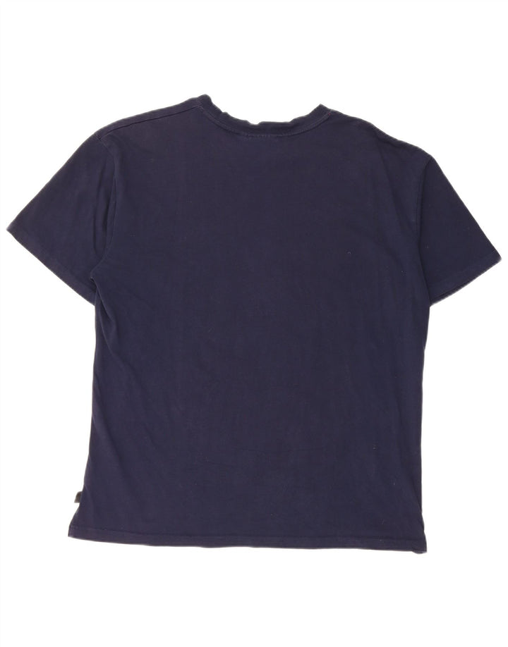 Reebok Mens Graphic T-Shirt Top Large Navy Blue Cotton