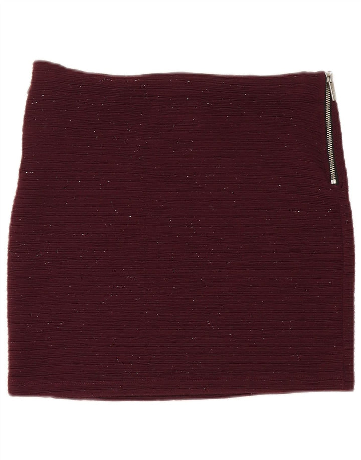 Superdry Womens Mini Skirt Medium W30 Burgundy Flecked Polyester