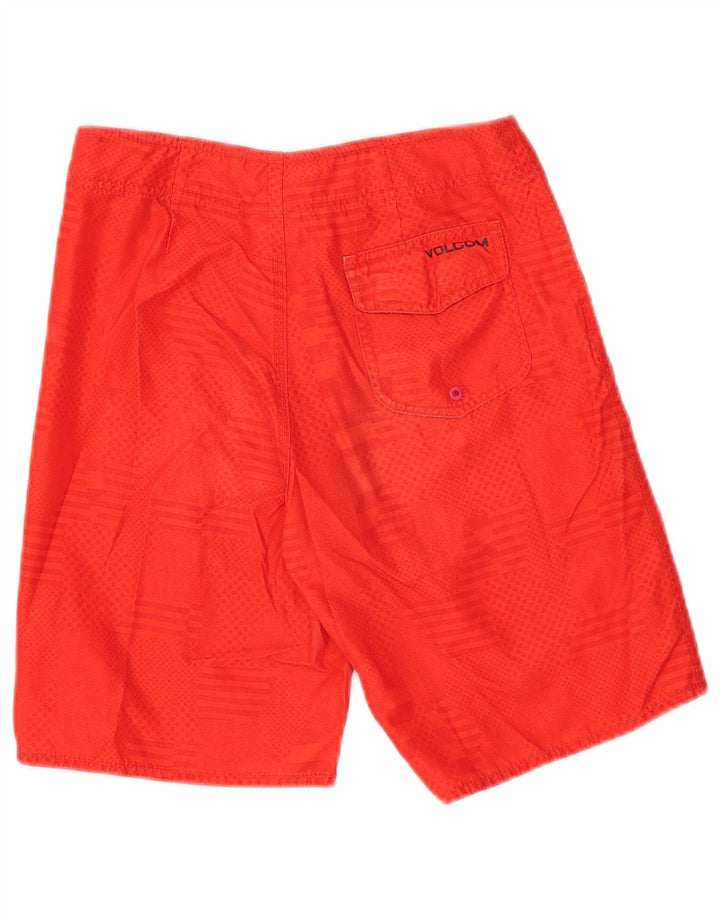 Volcom Boys Swimming Shorts 11-12 Years Red Striped Polyester
