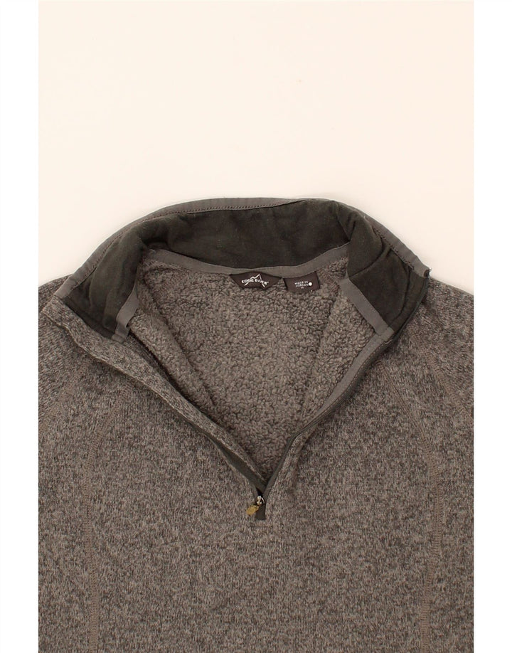EDDIE BAUER Womens Zip Neck Sweatshirt Jumper UK 12 Medium Grey Polyester Vintage Eddie Bauer and Second-Hand Eddie Bauer from Messina Hembry 