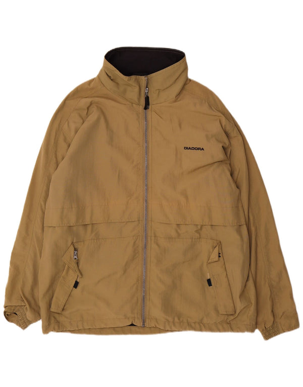 Diadora Mens Hooded Rain Jacket UK 42 XL Khaki Polyamide