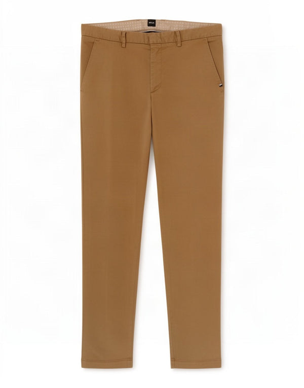 Hugo Boss Mens Slim Chino Trousers EU 48 Medium W32 L31 Beige Cotton