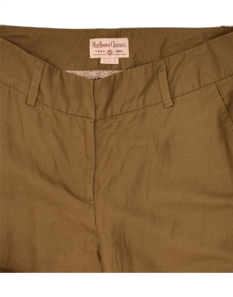 MARLBORO CLASSICS Womens Slim Casual Trousers W32 L31 Brown Linen | Vintage Marlboro Classics | Thrift | Second-Hand Marlboro Classics | Used Clothing | Messina Hembry 