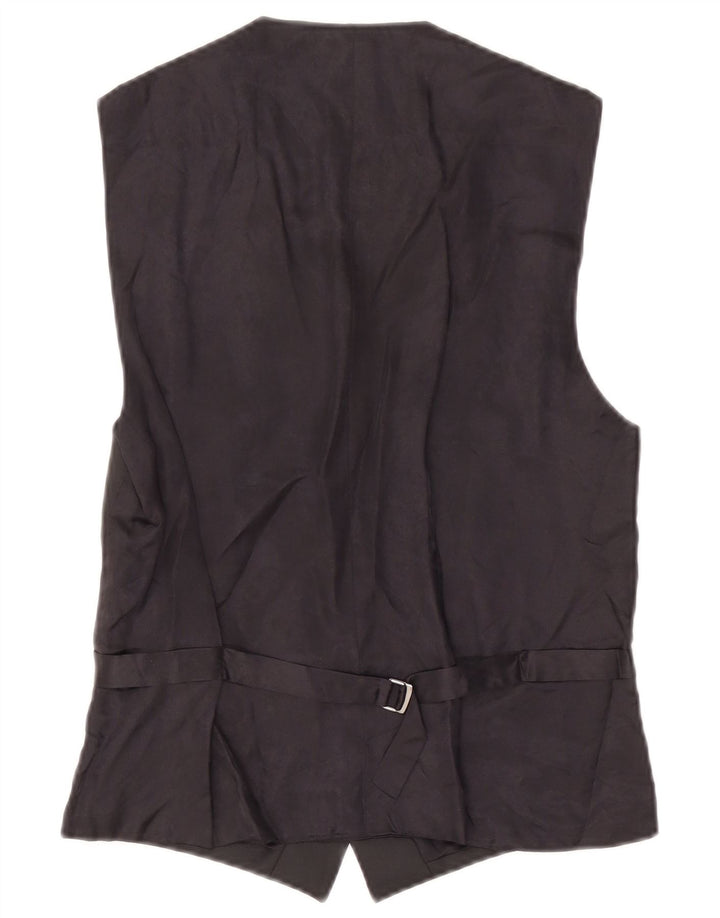 Vintage Mens Double Breasted Waistcoat IT 48 Medium Black Viscose