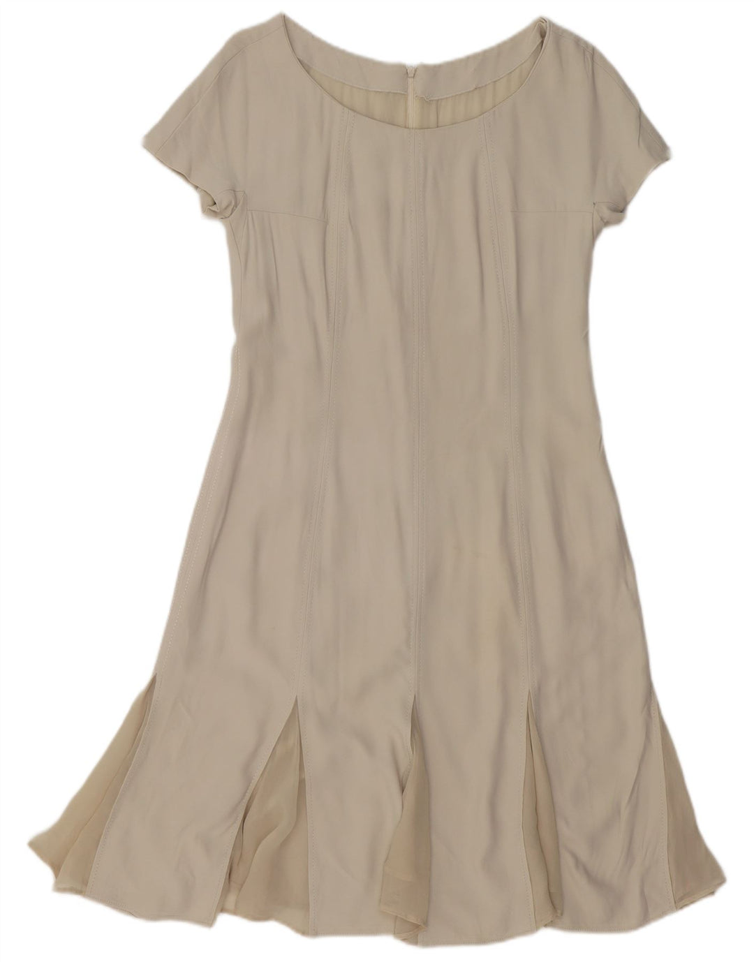 VINTAGE Womens A-Line Dress UK 12 Medium White