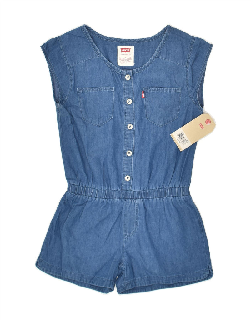 LEVI'S Girls Denim Playsuit 8-9 Years Small  Blue Cotton | Vintage Levi's | Thrift | Second-Hand Levi's | Used Clothing | Messina Hembry 