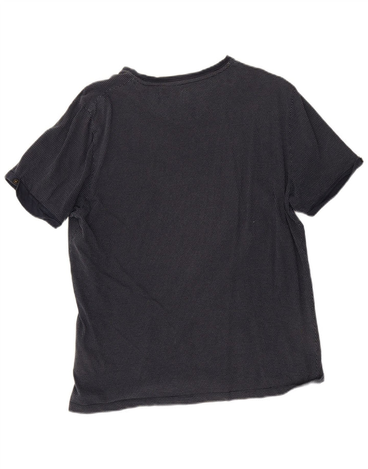 Ted Baker Mens T-Shirt Top Size 4 Large Navy Blue Cotton
