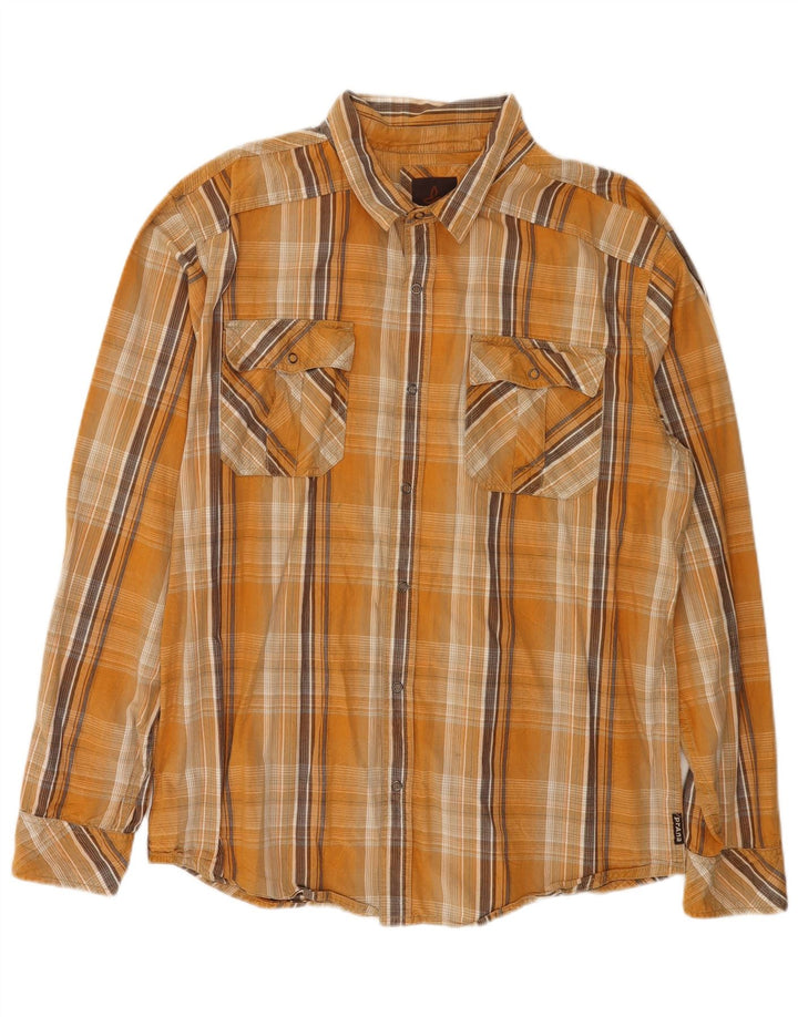 Prana Mens Shirt XL Yellow Check Cotton